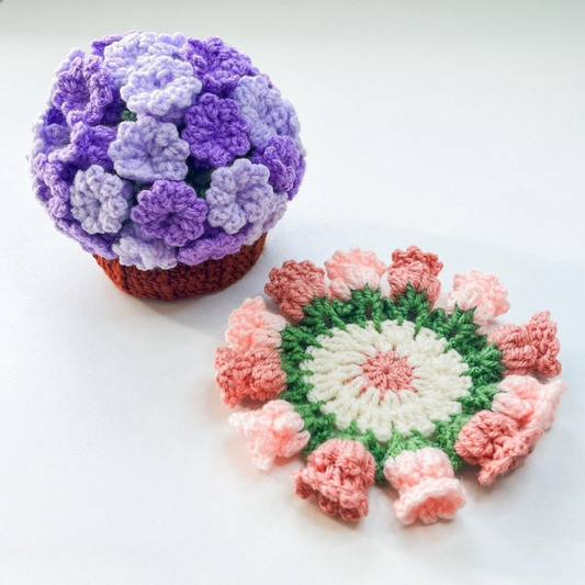 Flower pot Coaster Set Pattern