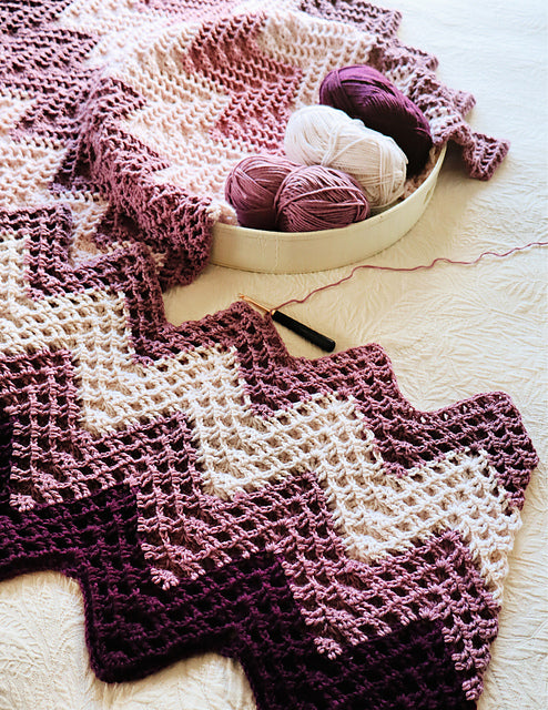 Reversible Waffle Blanket Crochet Pattern