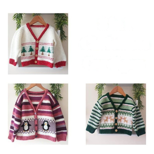 3-in-1 Christmas Cardigan Crochet Pattern