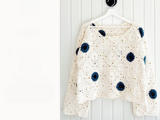 Granny Square Pullover Crochet Pattern