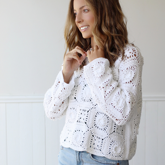 Granny Square Sweater Crochet Pattern