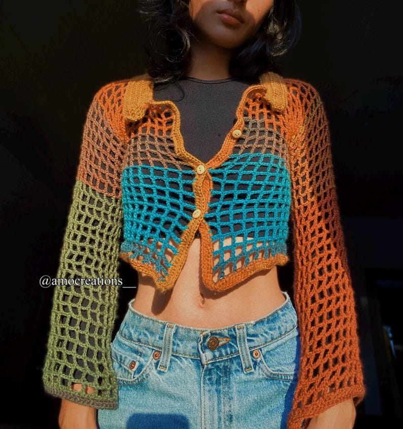 Mesh Button Up Crochet Pattern