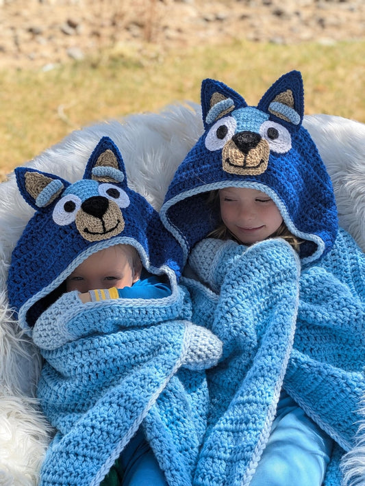 Bluey Hooded Blanket Crochet Pattern