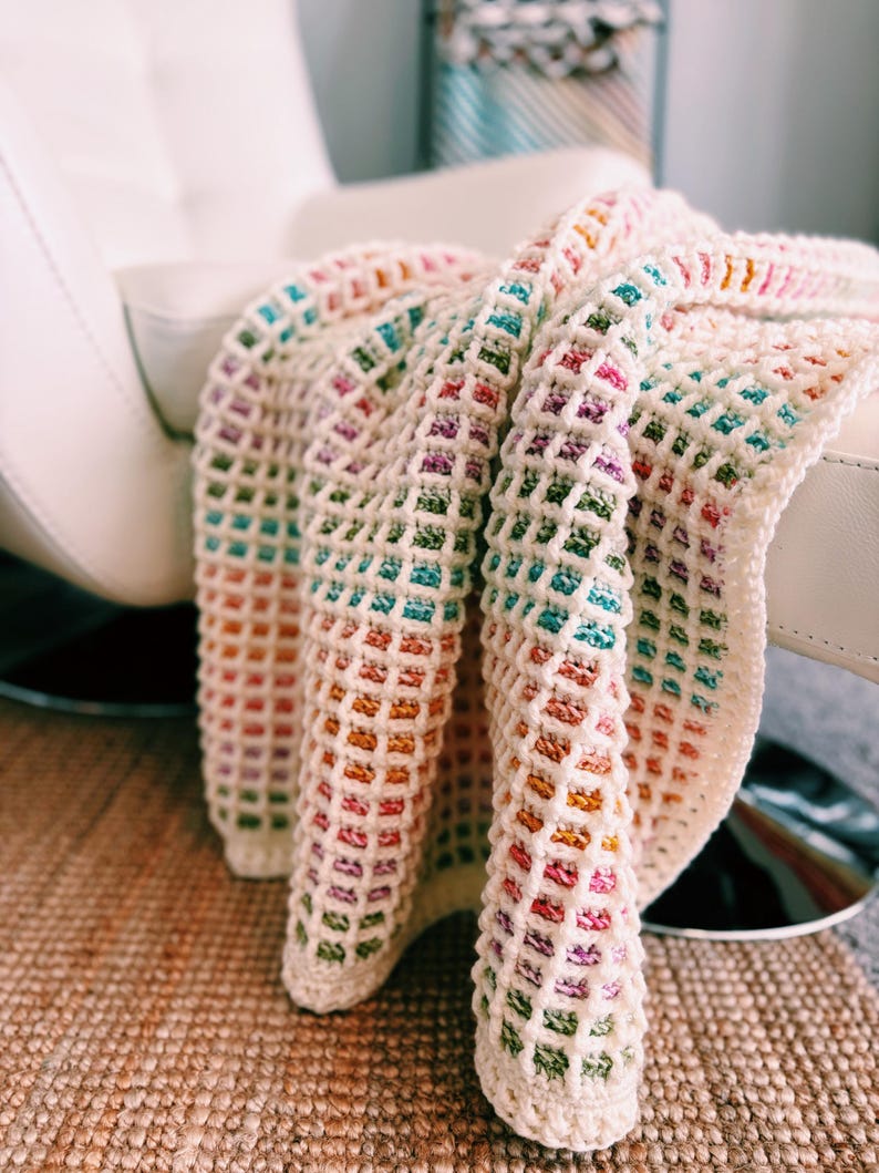 Waffle Blanket Crochet Pattern