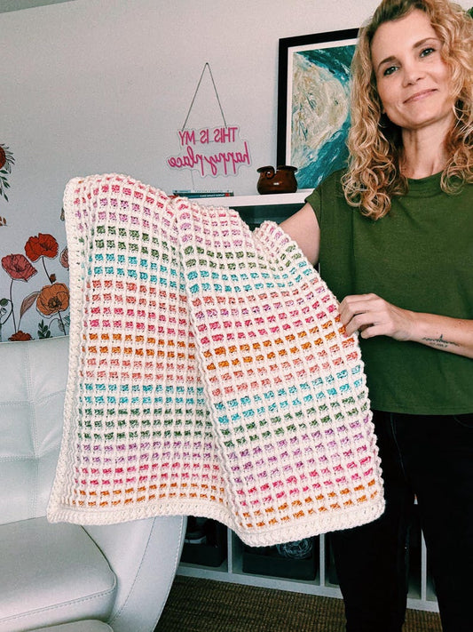 Waffle Blanket Crochet Pattern