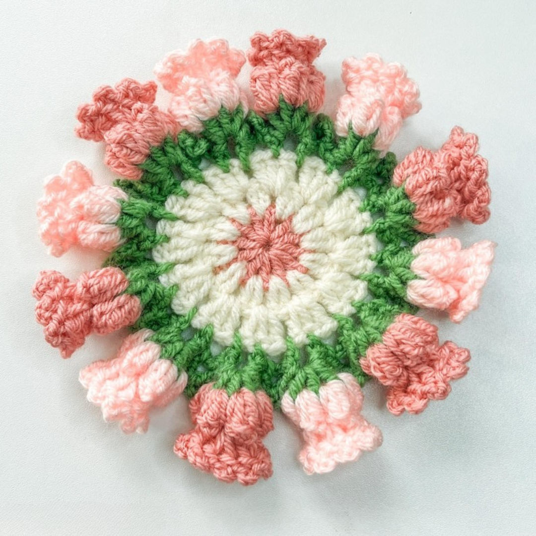 Flower pot Coaster Set Pattern