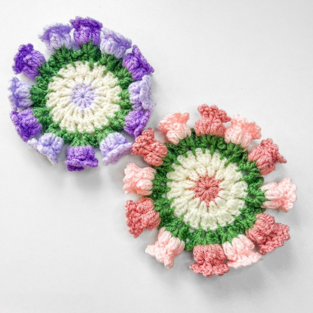 Flower pot Coaster Set Pattern