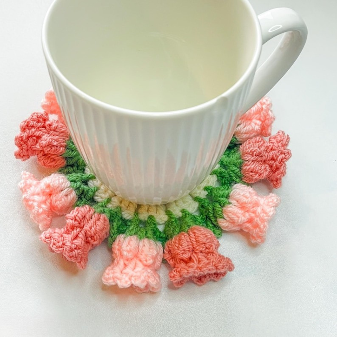 Flower pot Coaster Set Pattern