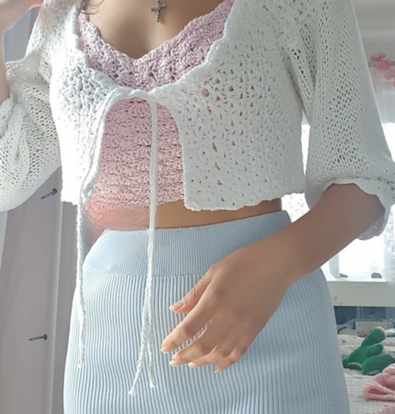 Tie Front Cardigan Crochet Pattern