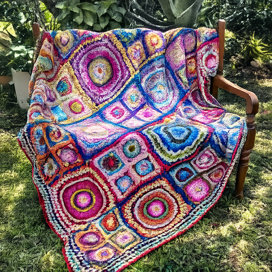 African Flower Blanket Crochet Pattern
