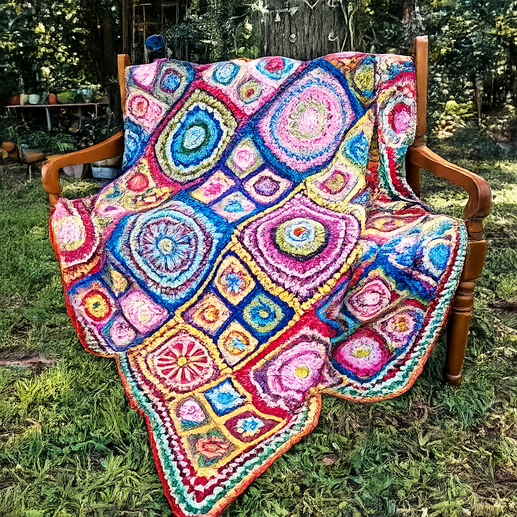 African Flower Blanket Crochet Pattern