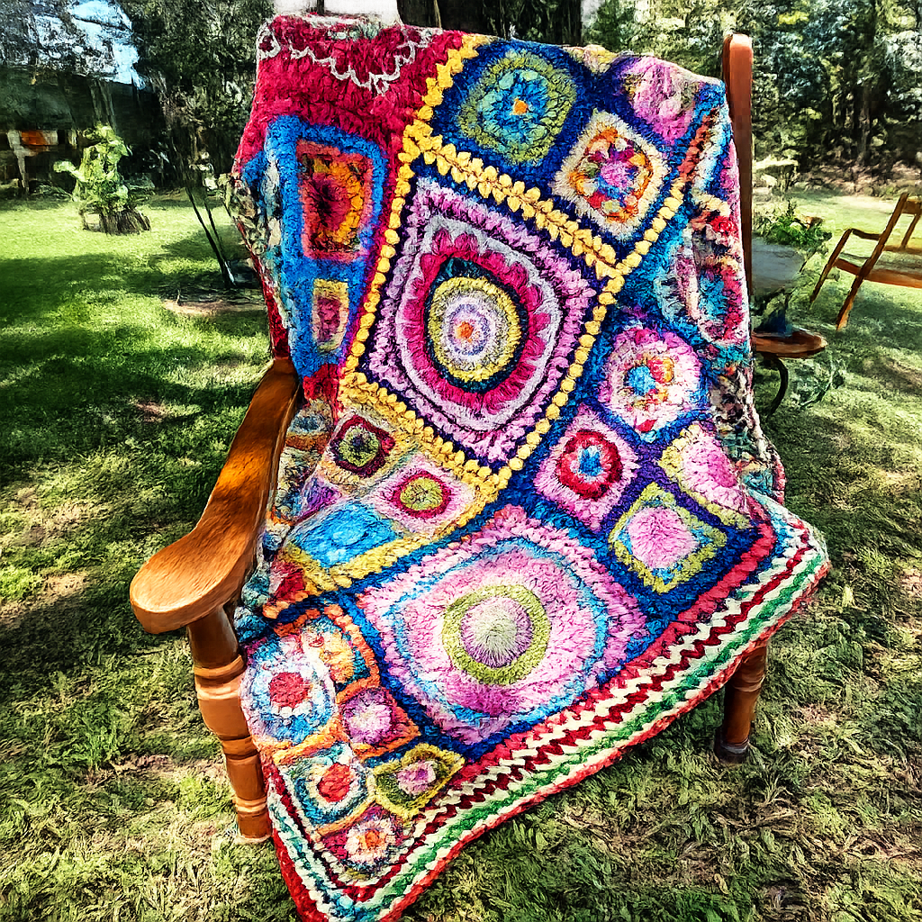 African Flower Blanket Crochet Pattern