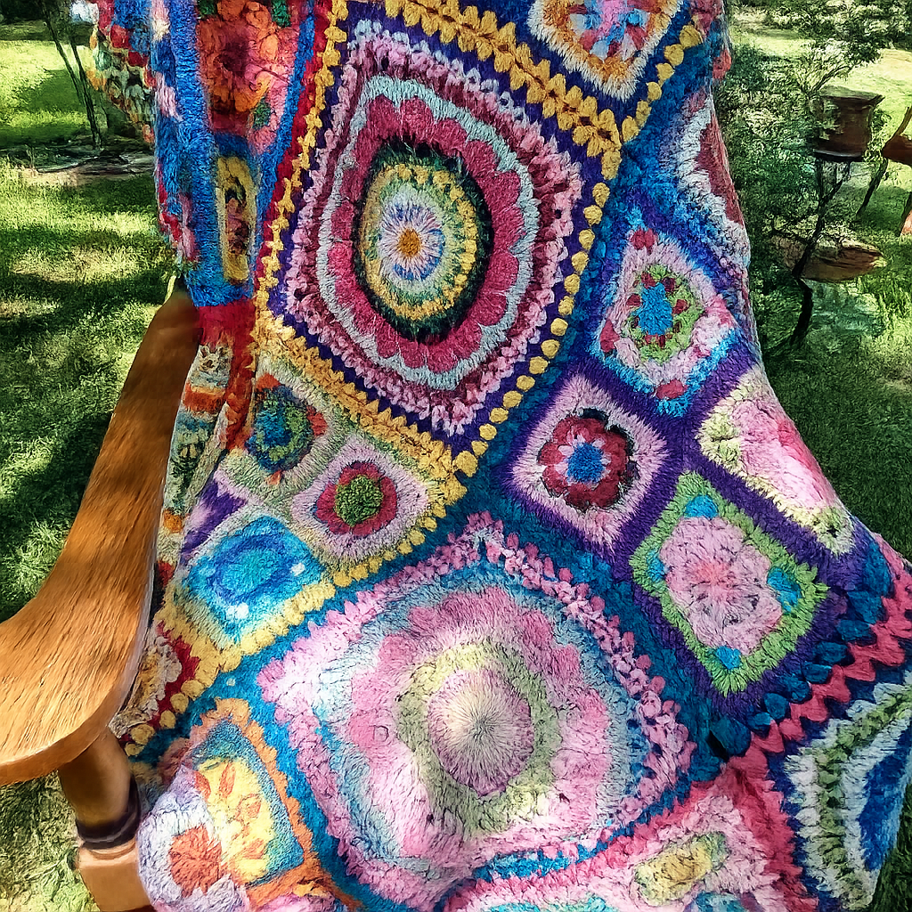 African Flower Blanket Crochet Pattern