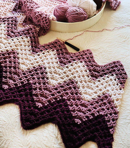 Reversible Waffle Blanket Crochet Pattern