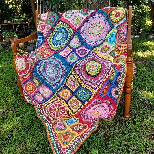 African Flower Blanket Crochet Pattern
