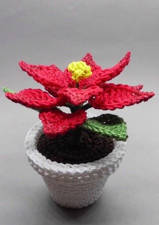 Poinsettia in a pot Crochet Pattern