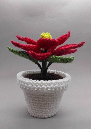 Poinsettia in a pot Crochet Pattern