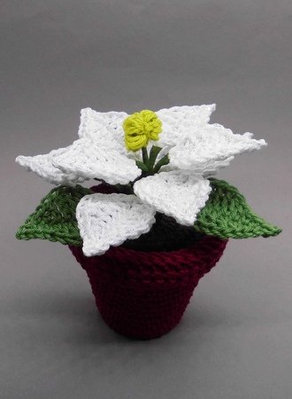 Poinsettia in a pot Crochet Pattern