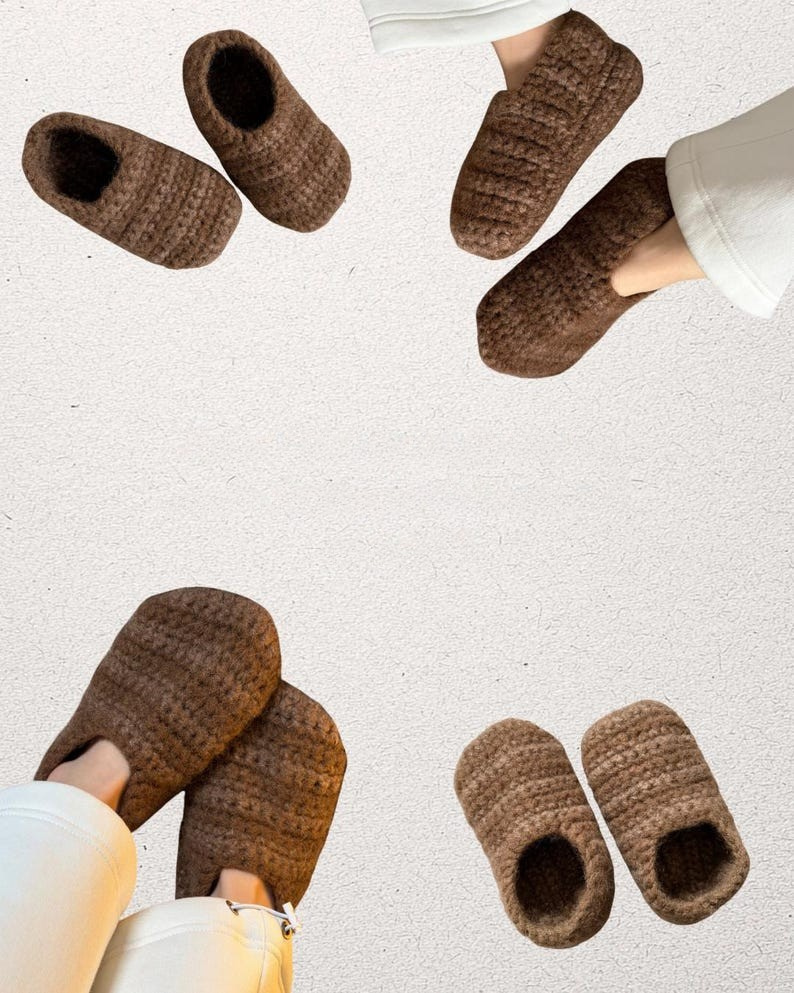 Felted Slippers Crochet Pattern