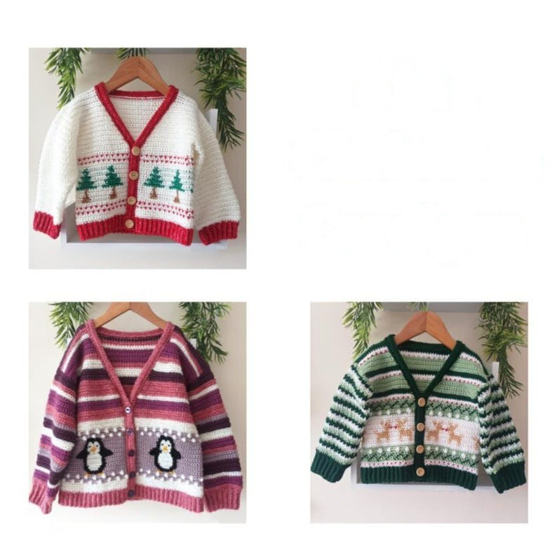 3-in-1 Christmas Cardigan Crochet Pattern