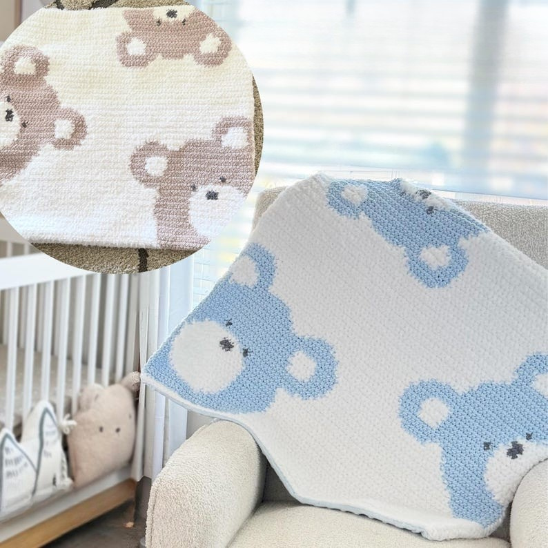 Baby Bear Blanket Crochet  Pattern