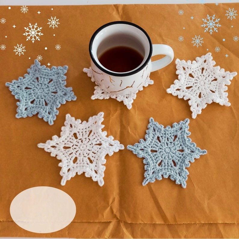 Snowflake Coasters Crochet Pattern