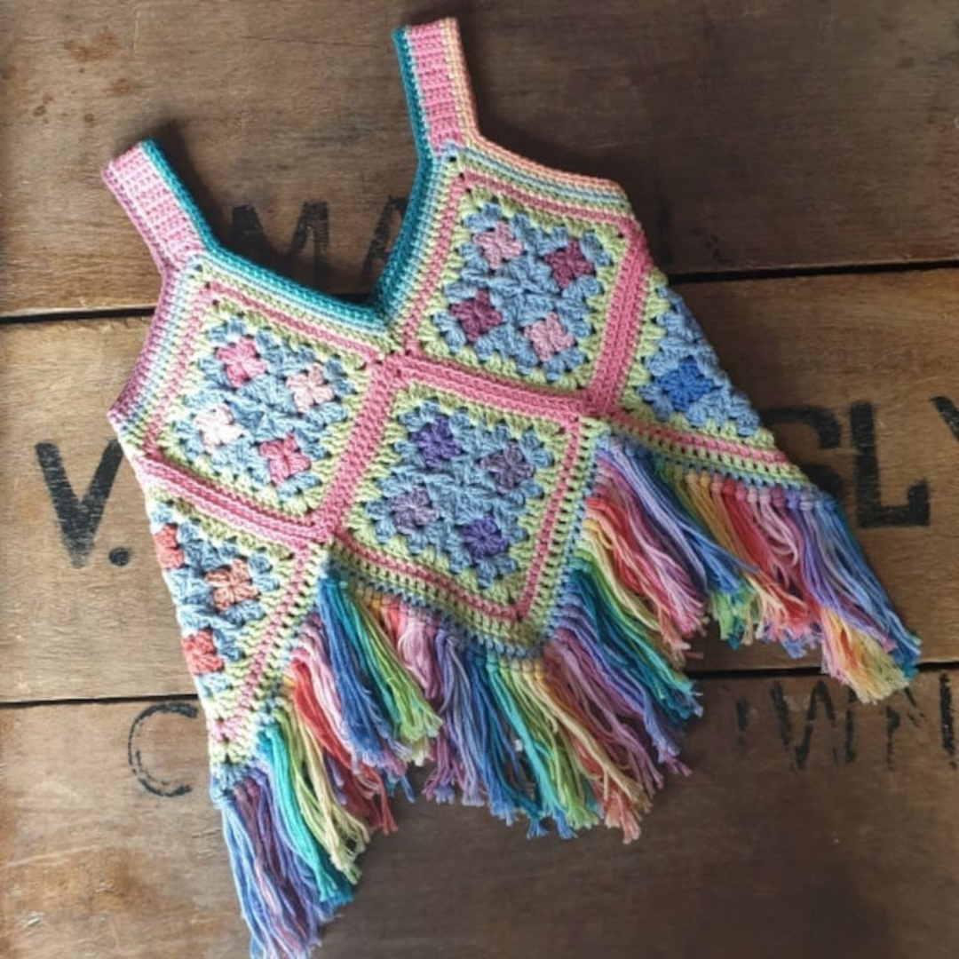 Granny Square Crop Top Crochet Pattern