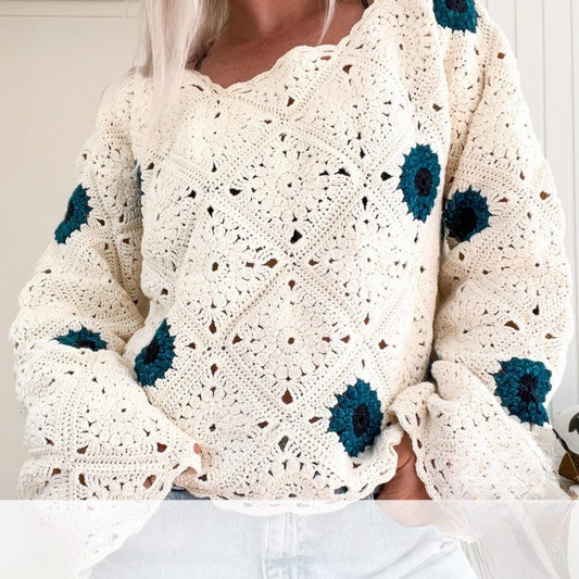 Granny Square Pullover Crochet Pattern