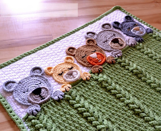 Teddy Bear Baby Blanket Crochet Pattern