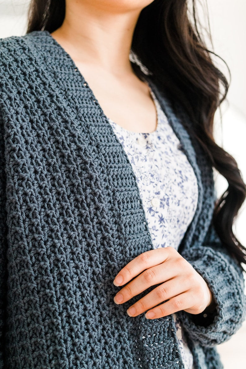 Easy Textured Cardigan Crochet Pattern