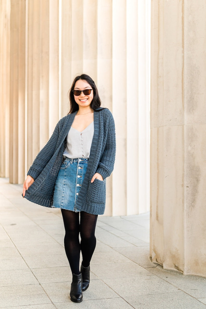 Easy Textured Cardigan Crochet Pattern