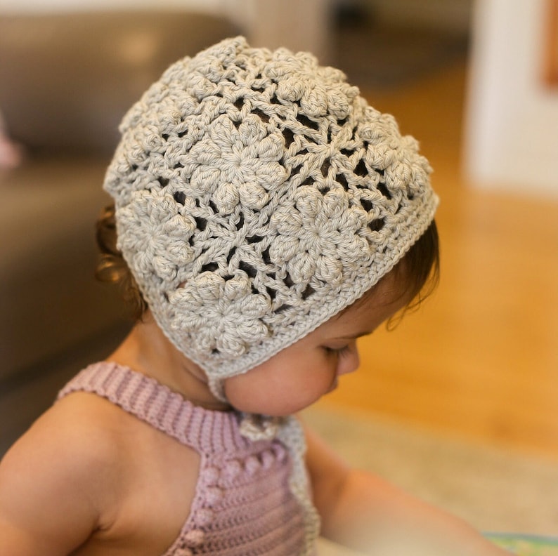 Baby Bonnet Square Crochet Pattern