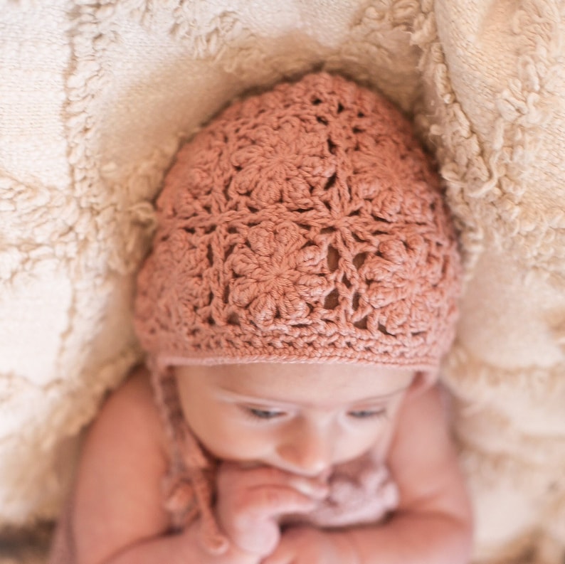 Baby Bonnet Square Crochet Pattern