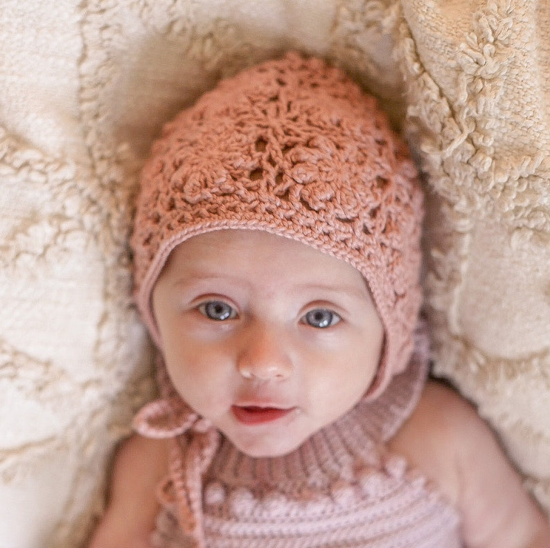 Baby Bonnet Square Crochet Pattern