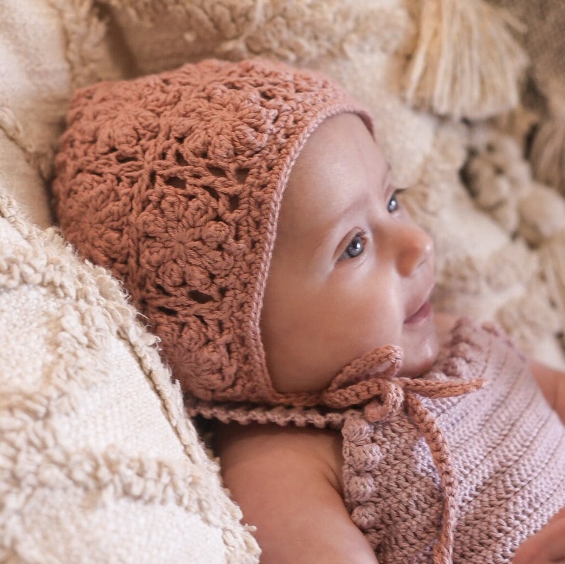 Baby Bonnet Square Crochet Pattern