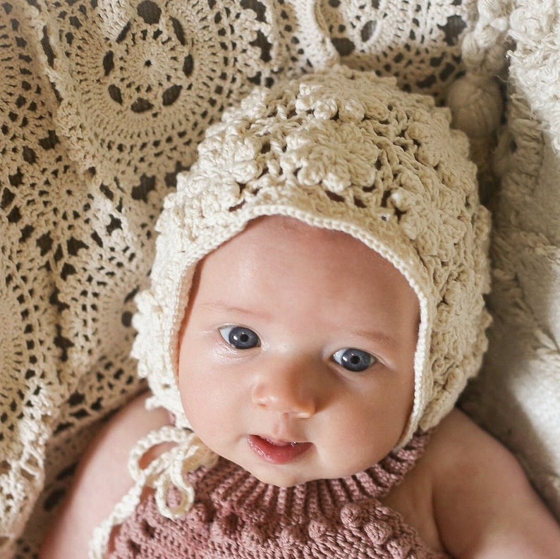 Baby Bonnet Square Crochet Pattern