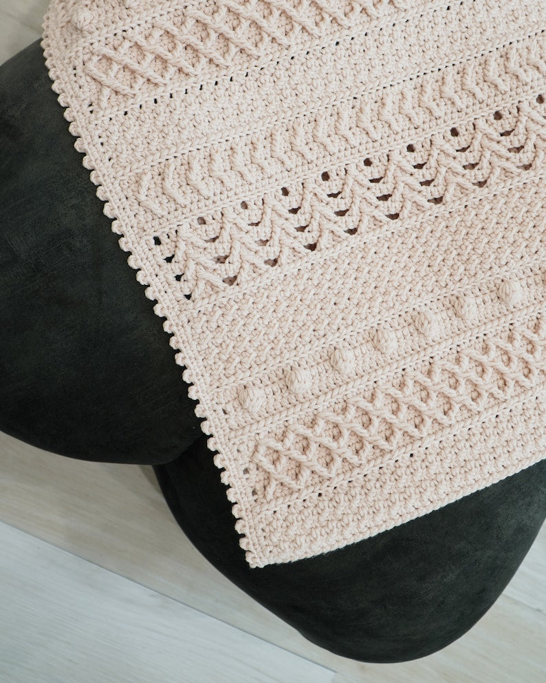 Boho Cozy Blanket Crochet Pattern