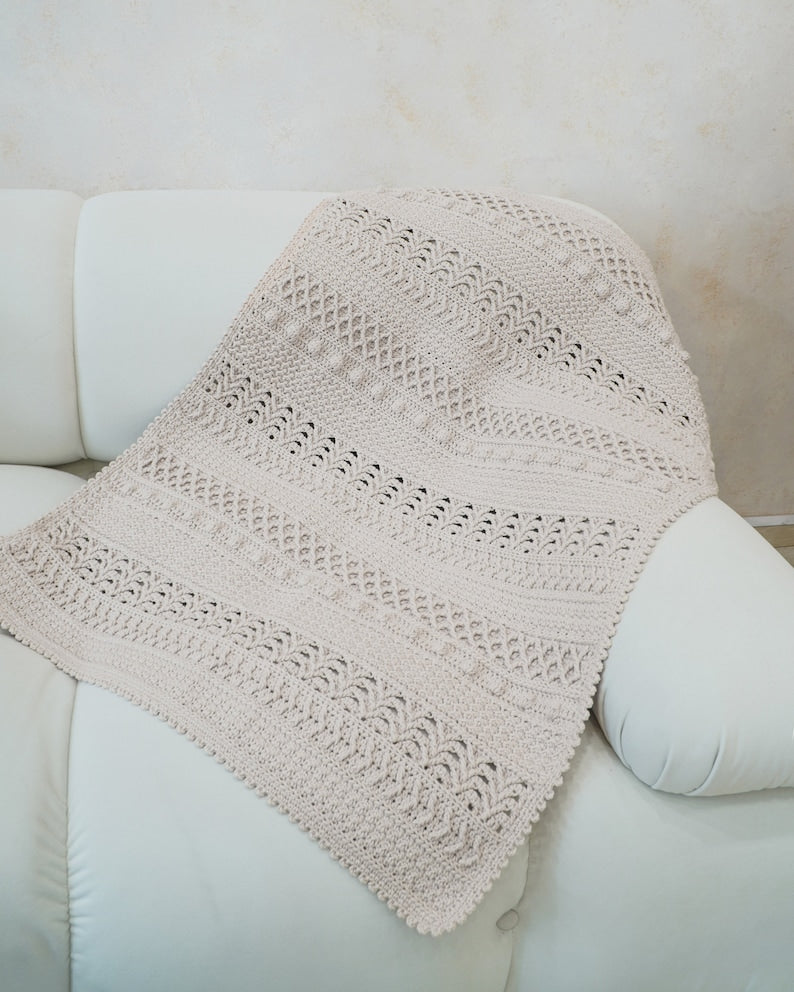 Boho Cozy Blanket Crochet Pattern