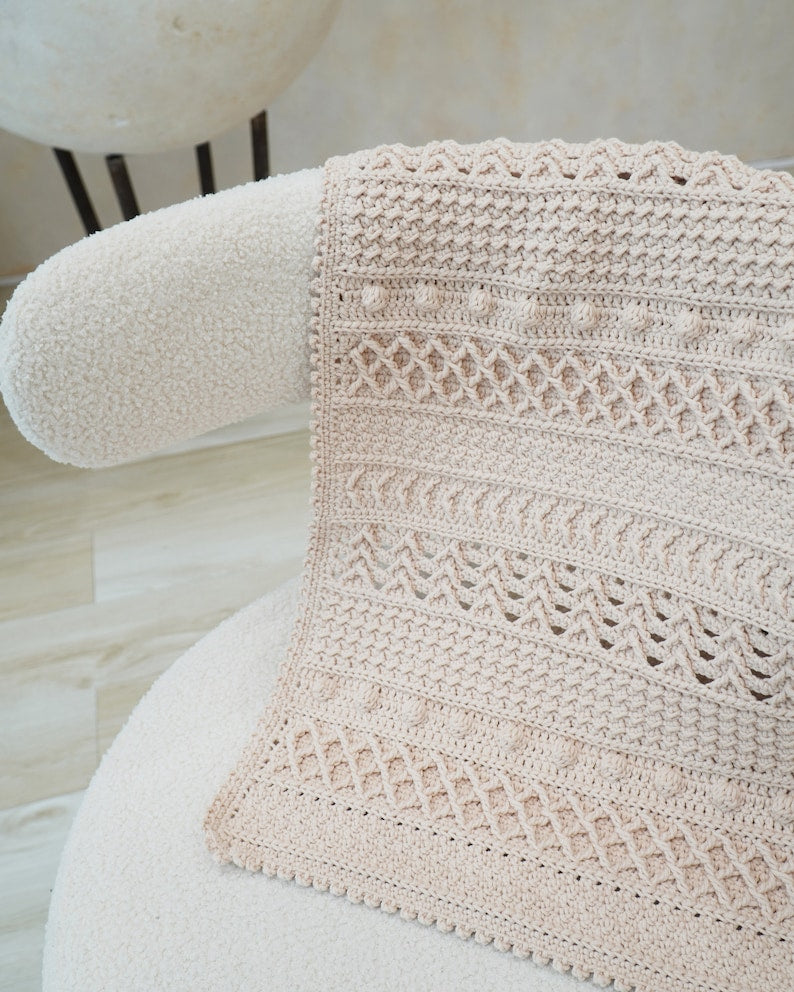 Boho Cozy Blanket Crochet Pattern