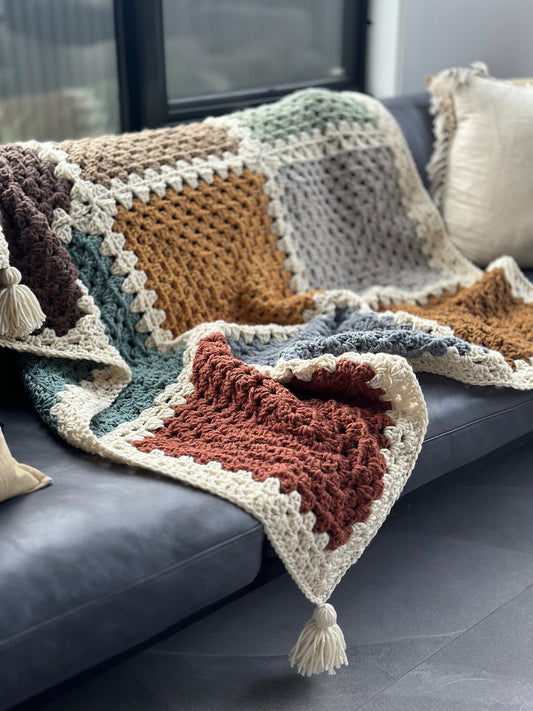 Granny Square Throw Crochet Pattern