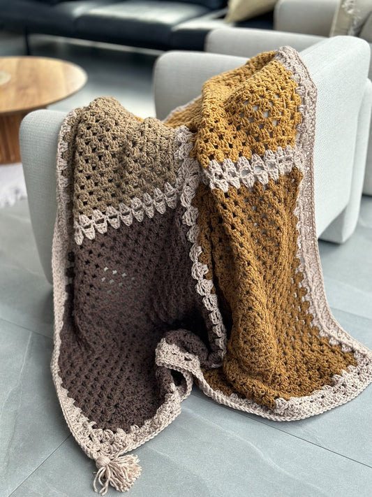 Granny Square Throw Crochet Pattern