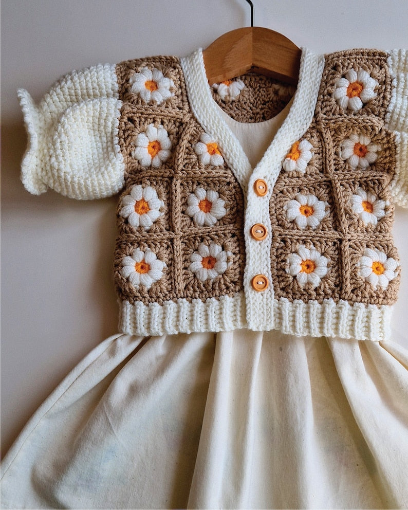 Daisy Kids Cardigan Crochet Pattern