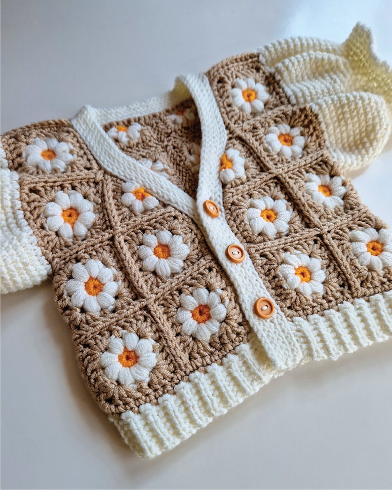 Daisy Kids Cardigan Crochet Pattern