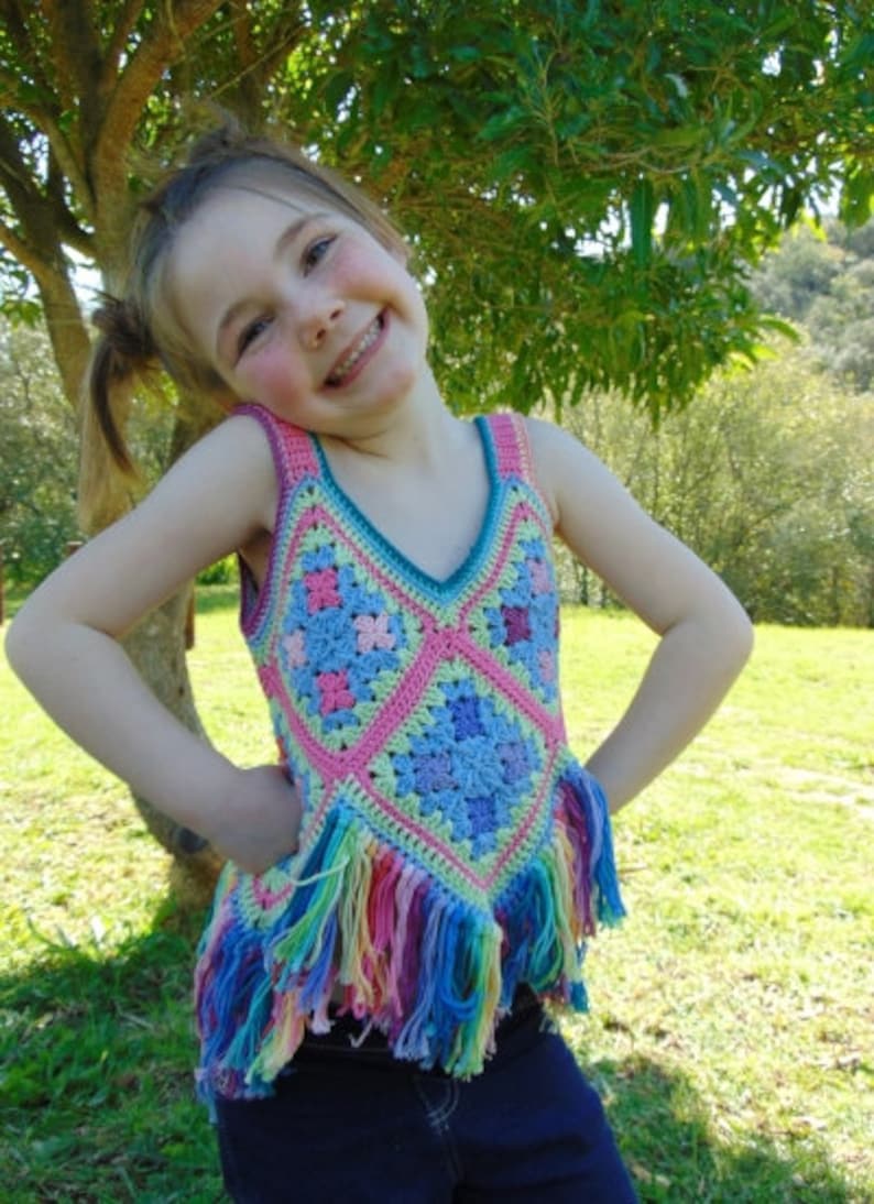 Granny Square Crop Top Crochet Pattern