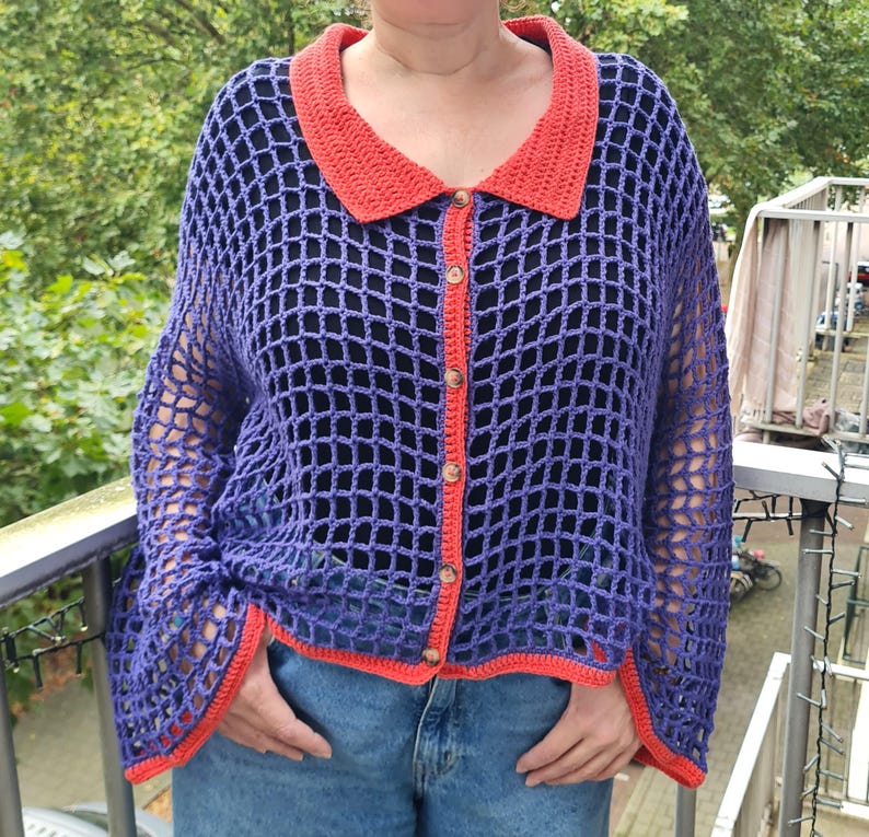 Mesh Button Up Crochet Pattern