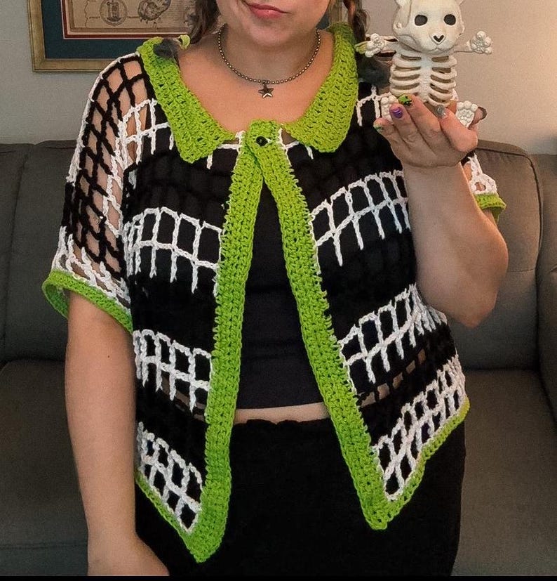 Mesh Button Up Crochet Pattern