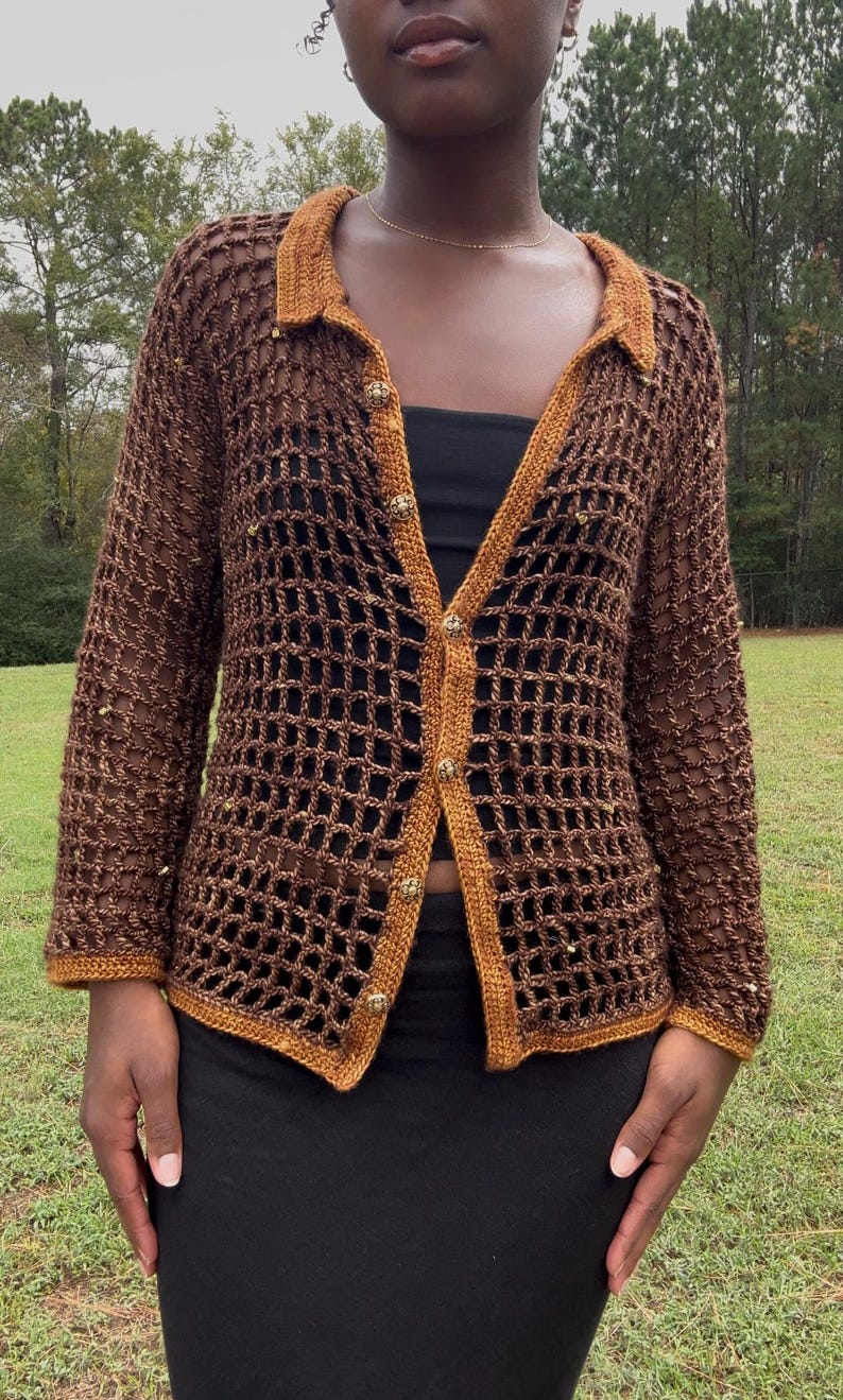 Mesh Button Up Crochet Pattern
