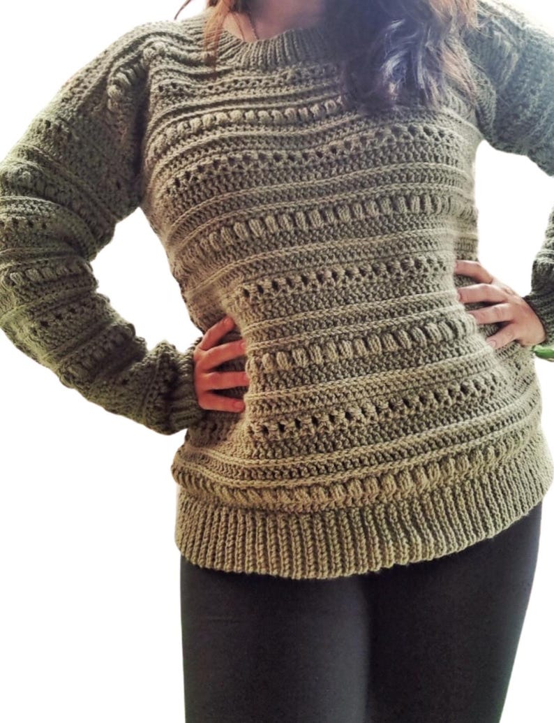 Textured Stripe Sweater Crochet Pattern