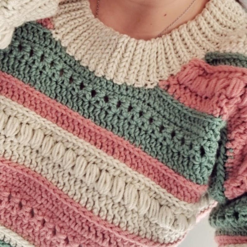Textured Stripe Sweater Crochet Pattern