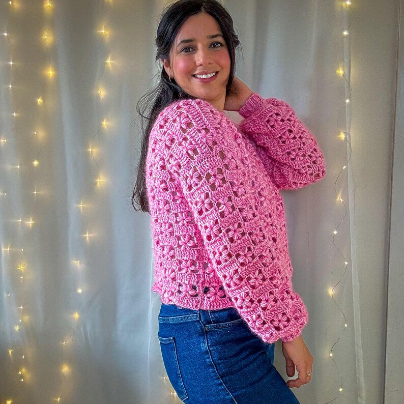 Flower Lace Sweater Crochet Pattern